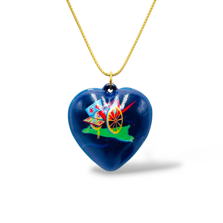 FINE COLLEZIONE - Collana ciondolo cuore in ceramica con catena in argento