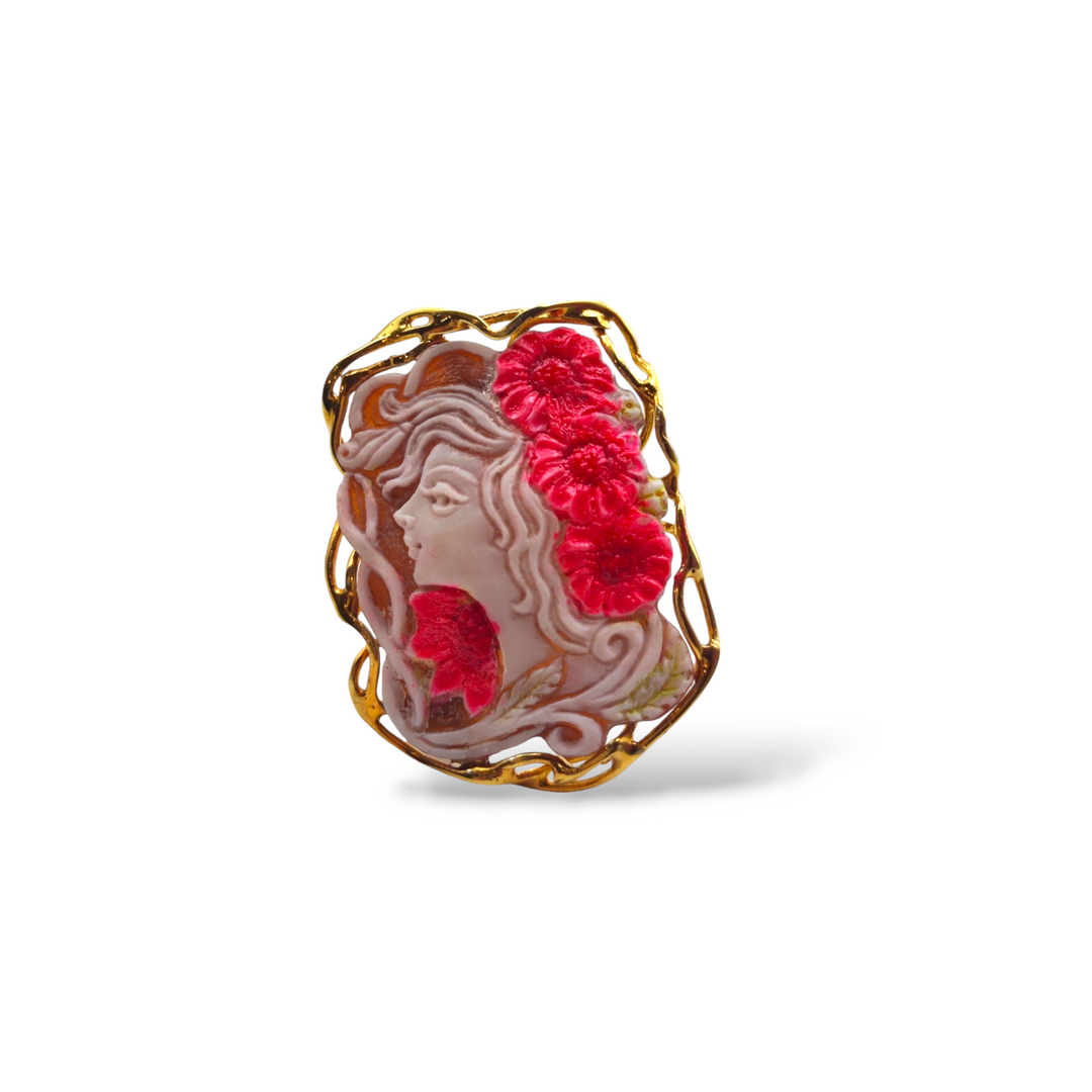 Anello dea in cammeo e montato su argento Lucia Vitiello Gioielli di Napoli