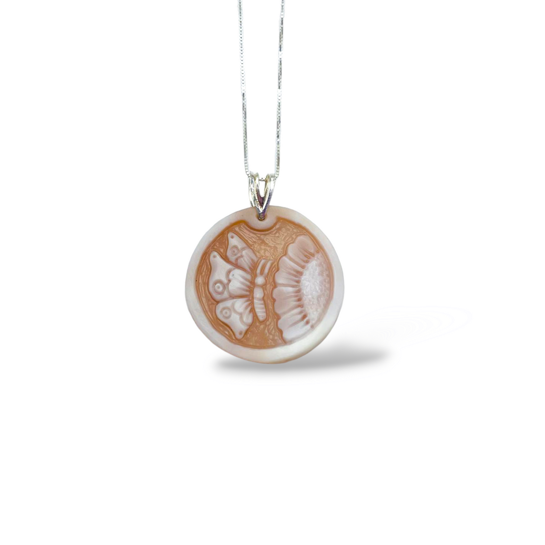 Wedding favor - communion favor - baptism favor - cameo butterfly pendant