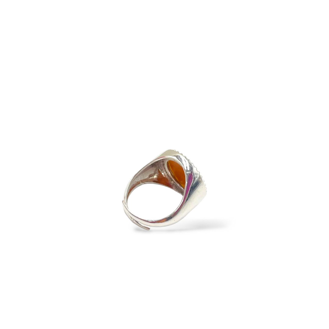 PROMO COLLECTION - Cameo flower ring mounted on silver