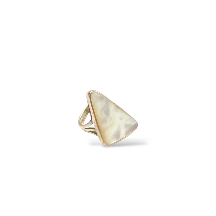 END OF COLLECTION - Mother of pearl ring mounted on silver