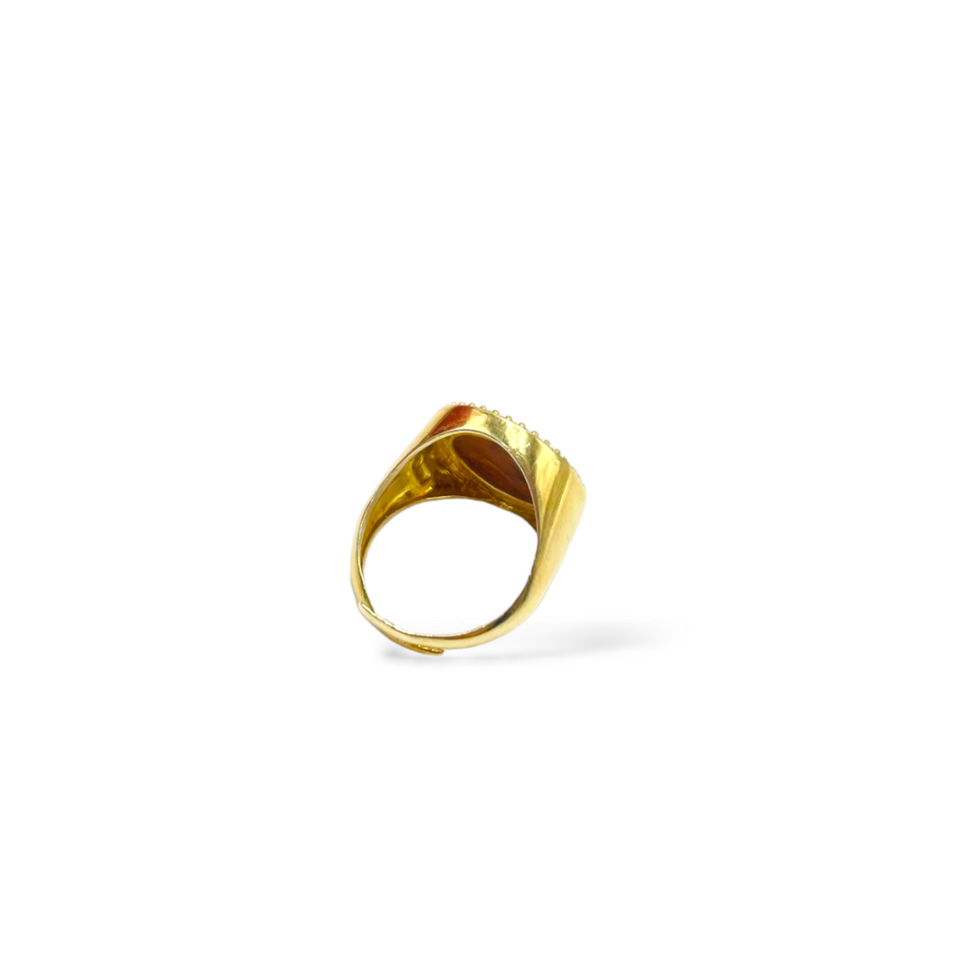 END OF COLLECTION - Initial cameo ring mounted on silver