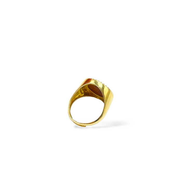 END OF COLLECTION - Initial cameo ring mounted on silver