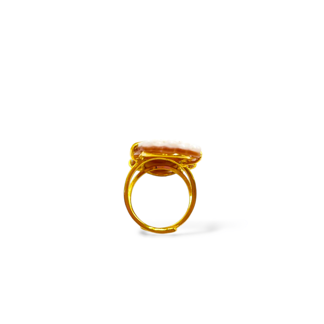 Anello mori siciliani lui e lei in cammeo montato in argento