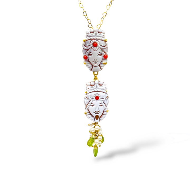 Sicily Collection - Sicilian Moors pendant him and her in cameo mounted on silver