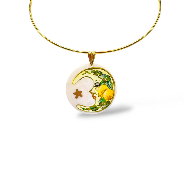 Collana luna della costiera in madreperla montata su argento