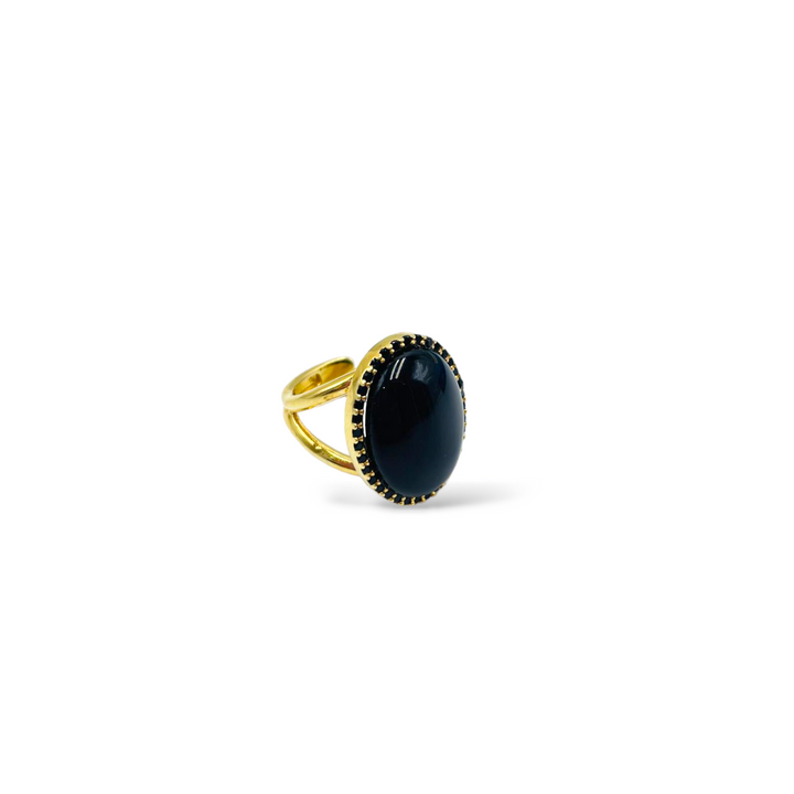 FINE COLLEZIONE - Anello ovale in agata montato su argento
