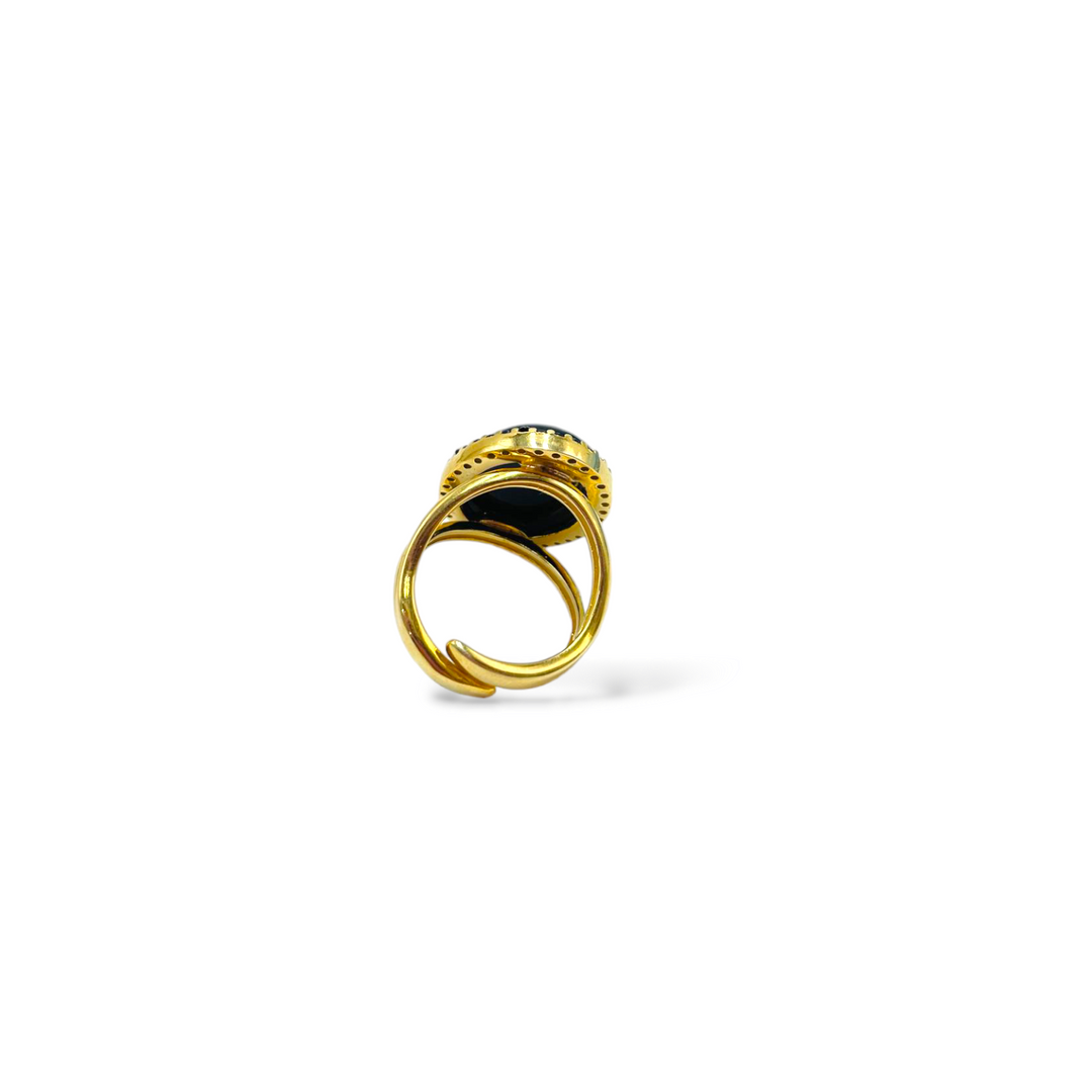 FINE COLLEZIONE - Anello ovale in agata montato su argento