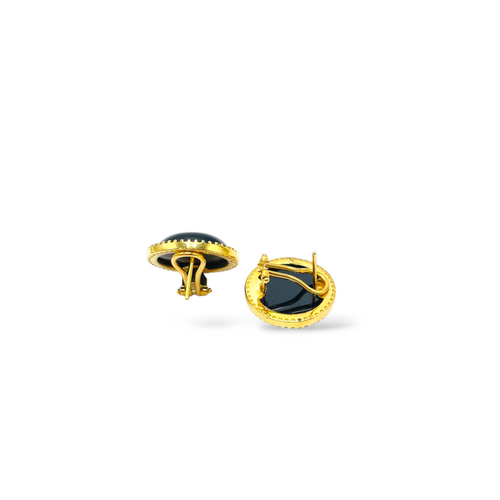 LAUNCH OFFER - Black agate earrings mounted on silver
