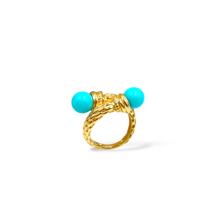 END OF COLLECTION - Turquoise paste ring mounted on silver