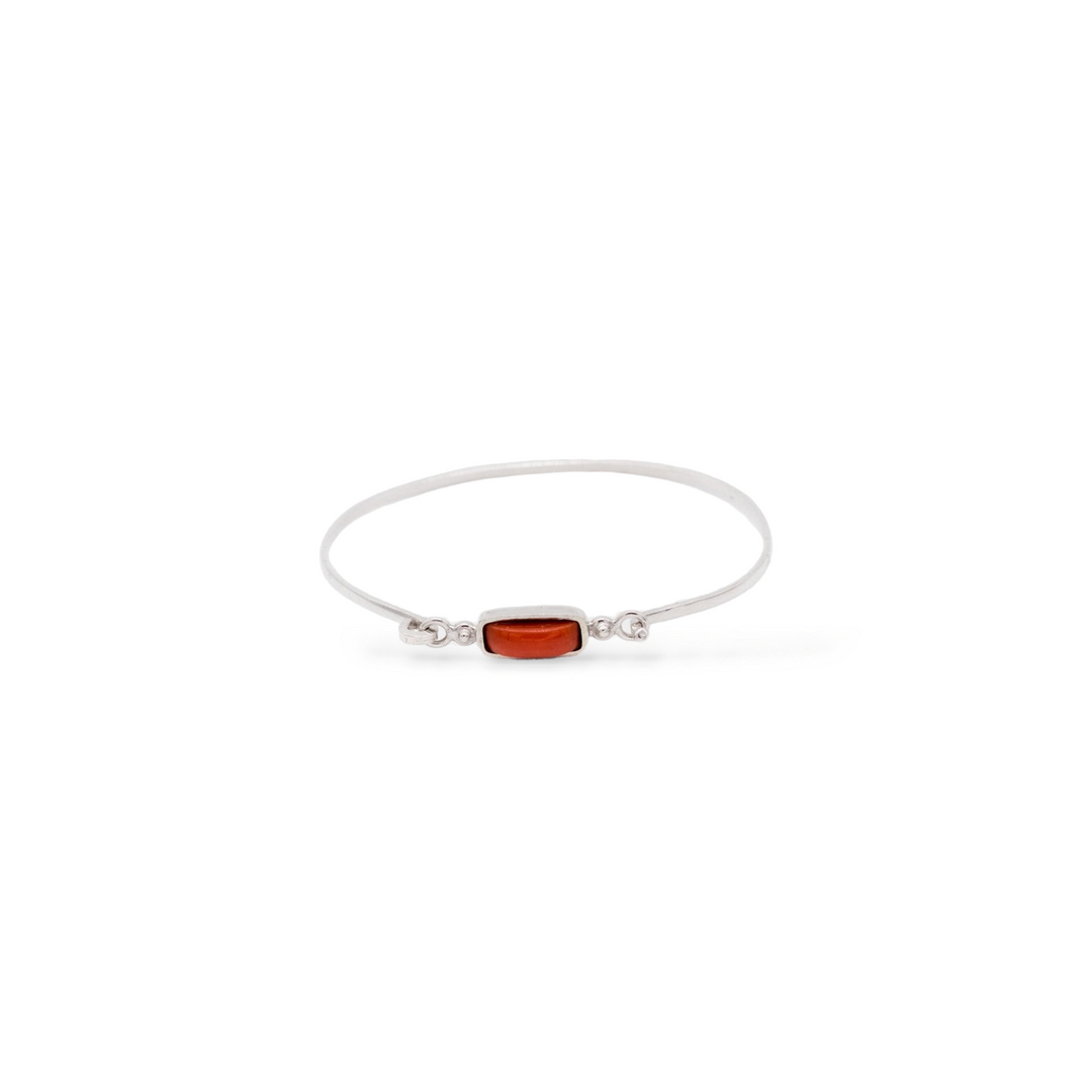 Bracciale sasso in corallo rosso montato su argento Lucia Vitiello Gioielli di Napoli