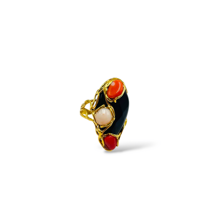 END OF COLLECTION - Agate drop ring mounted on silver