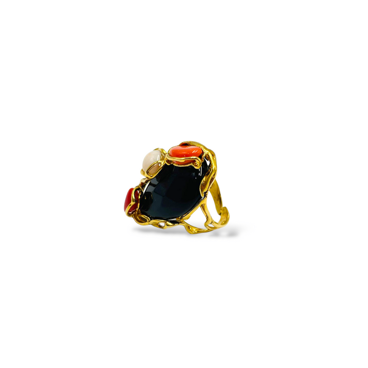 END OF COLLECTION - Agate drop ring mounted on silver