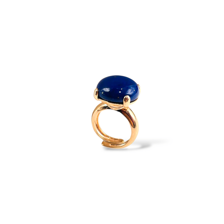 END OF COLLECTION - Oval lapis ring mounted on silver