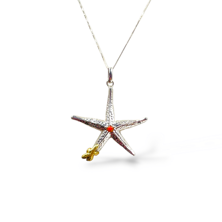 END OF COLLECTION - Silver starfish necklace