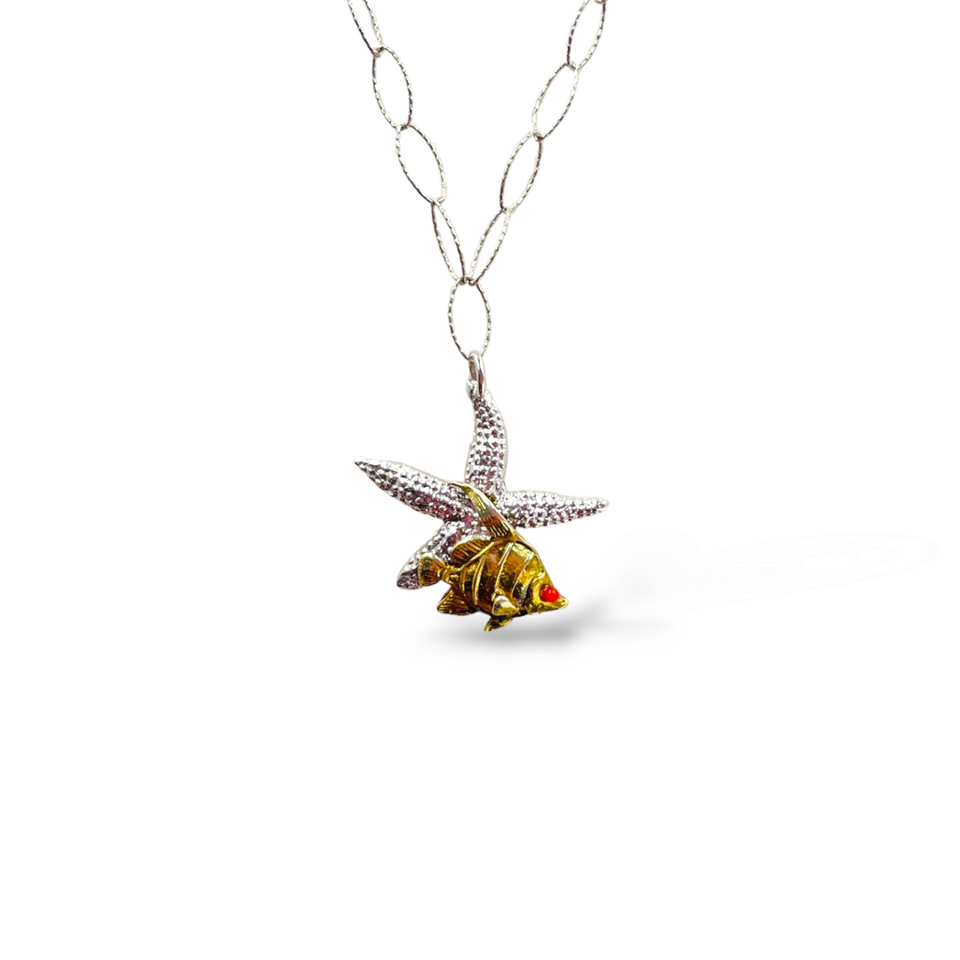 END OF COLLECTION - Silver starfish necklace