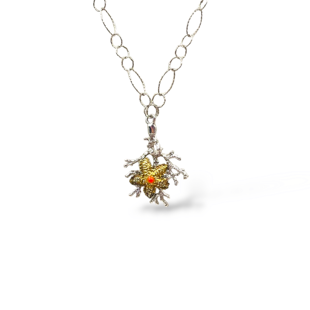 END OF COLLECTION - Silver starfish necklace