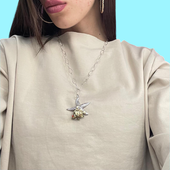 END OF COLLECTION - Silver starfish necklace