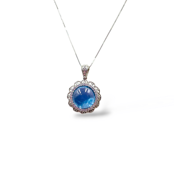 END OF COLLECTION - Topaz flower pendant mounted on silver