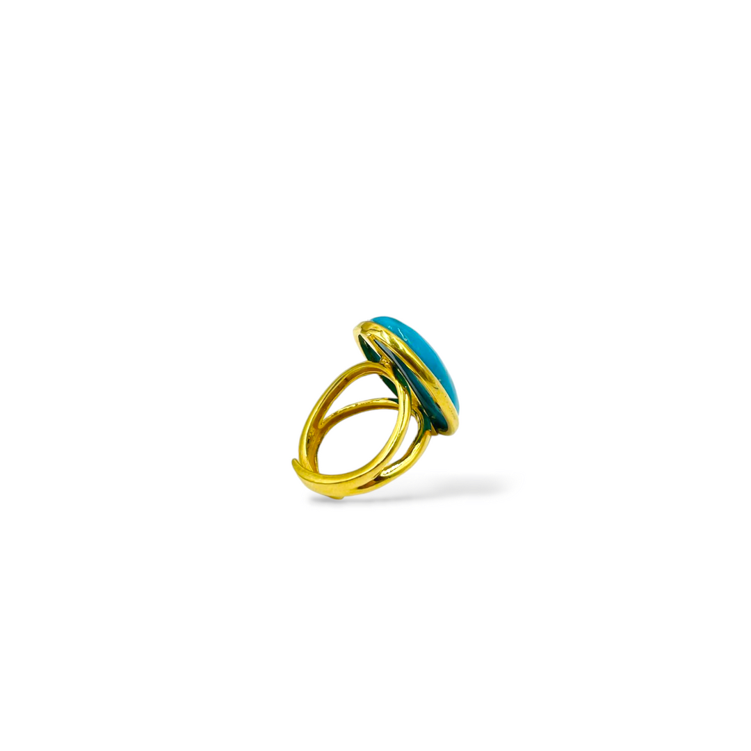 Turquoise ring mounted on silver