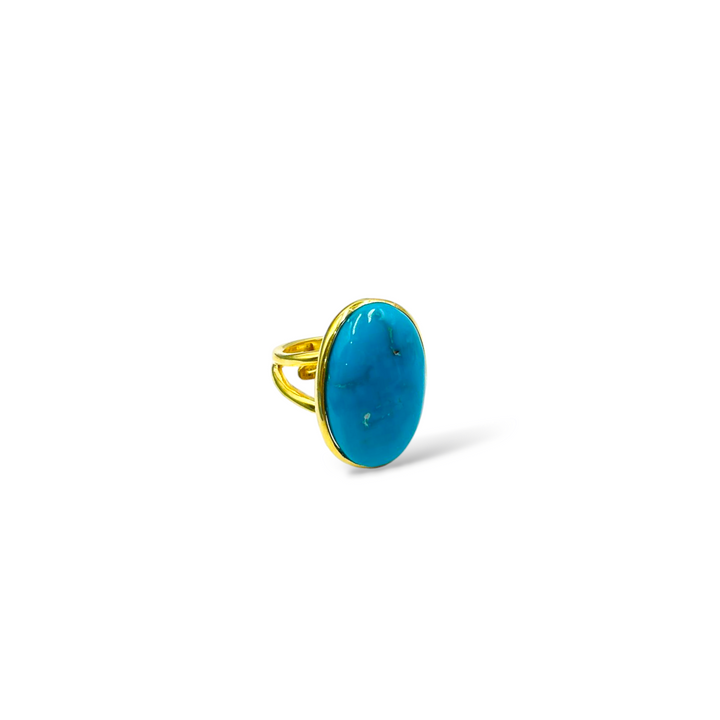 Turquoise ring mounted on silver