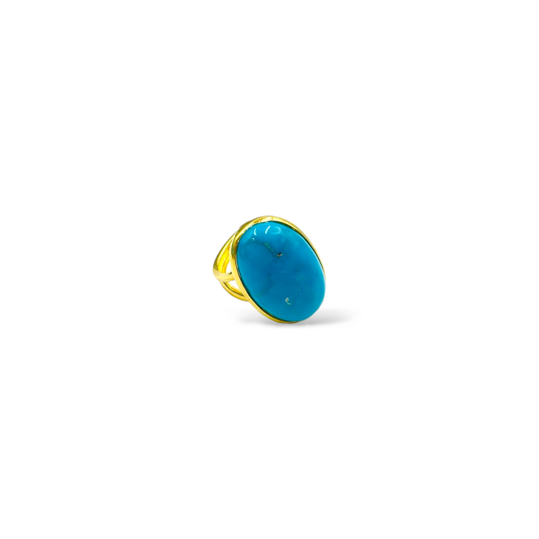 Turquoise ring mounted on silver
