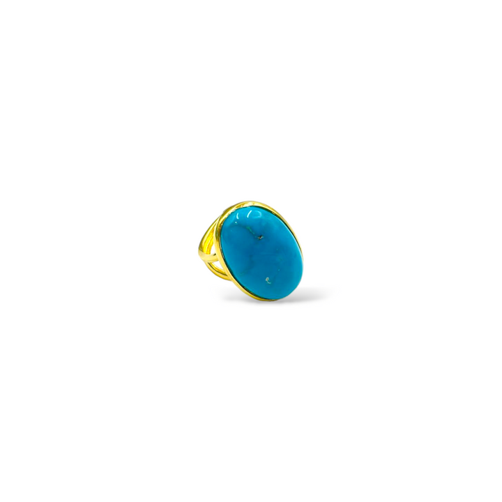 Turquoise ring mounted on silver