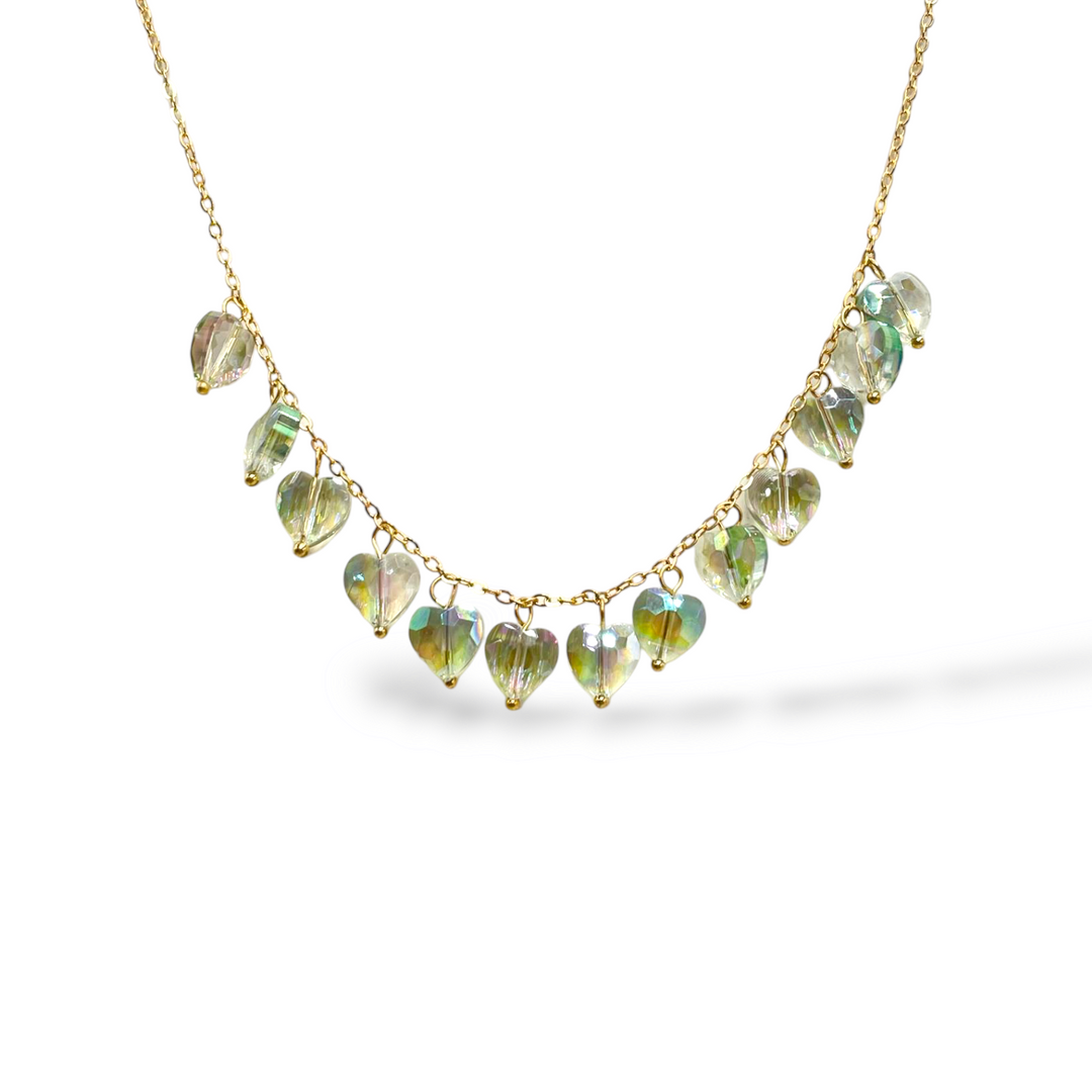 Precious crystal heart necklace