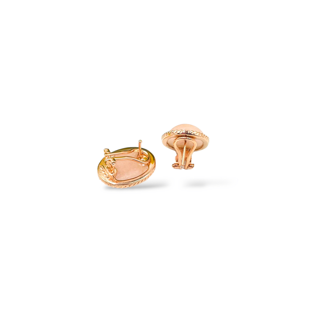 Oval morganite earrings set in silver