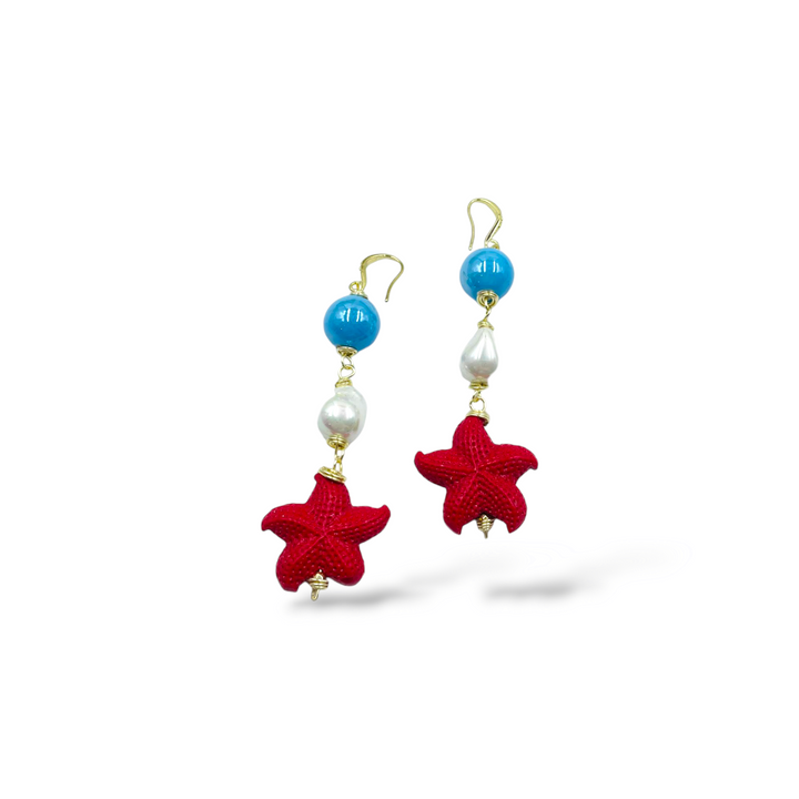 END OF COLLECTION - Ceramic starfish earrings
