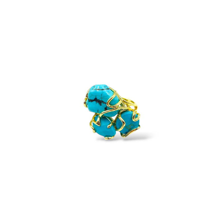 END OF COLLECTION - Turquoise paste tris ring