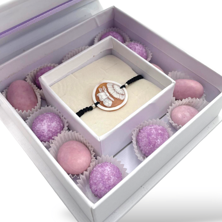 Wedding favor - communion favor - baptism favor - graduation favor - cameo and rubber bracelet