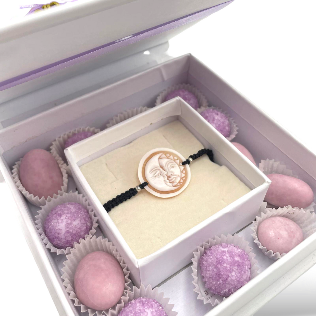 Wedding favor - communion favor - baptism favor - graduation favor - cameo and rubber bracelet