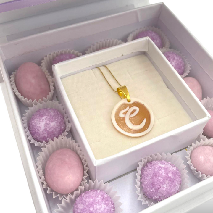 Wedding favor - communion favor - baptism favor - graduation favor initial pendant in cameo mounted on silver