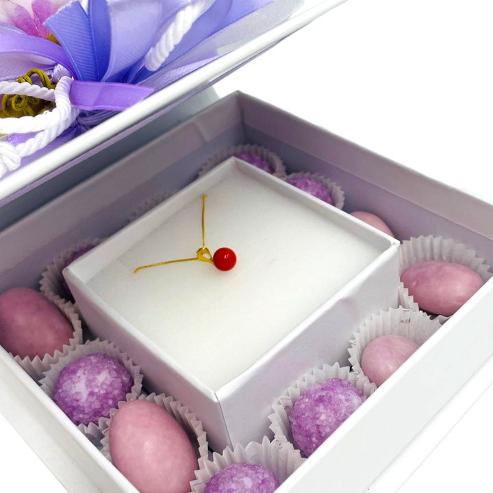 Wedding favor - communion favor - baptism favor - graduation favor - coral pearl pendant mounted on silver