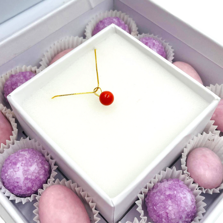 Wedding favor - communion favor - baptism favor - graduation favor - coral pearl pendant mounted on silver
