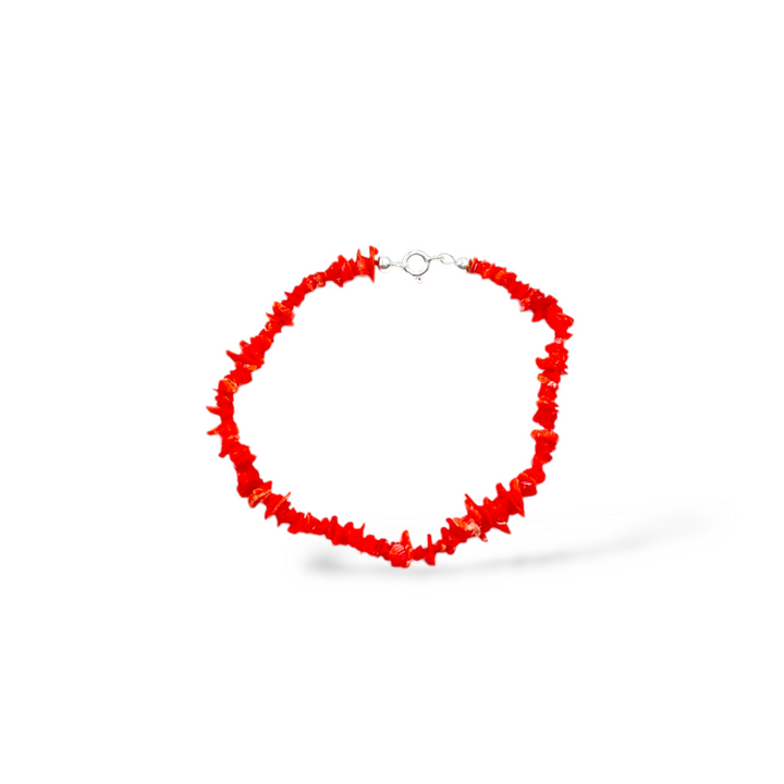Coral cupolini bracelet mounted on silver