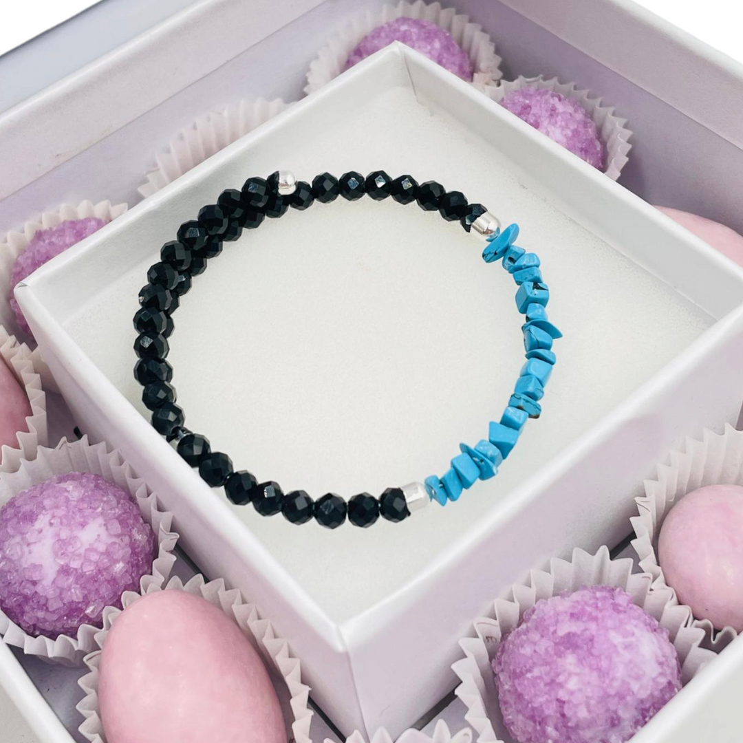 Wedding favor - communion favor - baptism favor - graduation favor - bracelet with a coral and turquoise paste thread