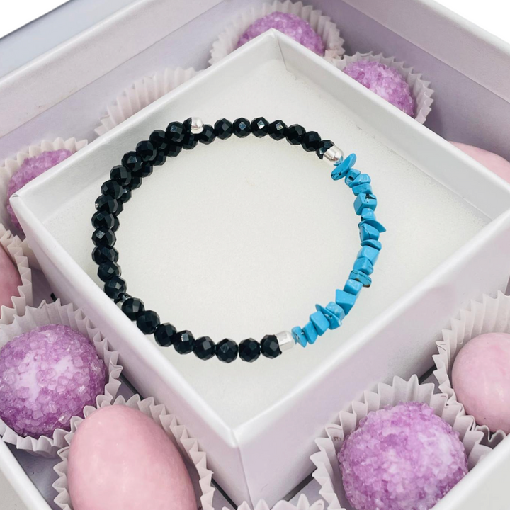 Wedding favor - communion favor - baptism favor - graduation favor - bracelet with a coral and turquoise paste thread