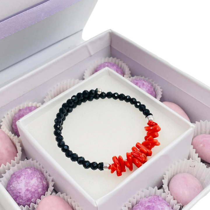 Wedding favor - communion favor - baptism favor - graduation favor - bracelet with a coral and turquoise paste thread