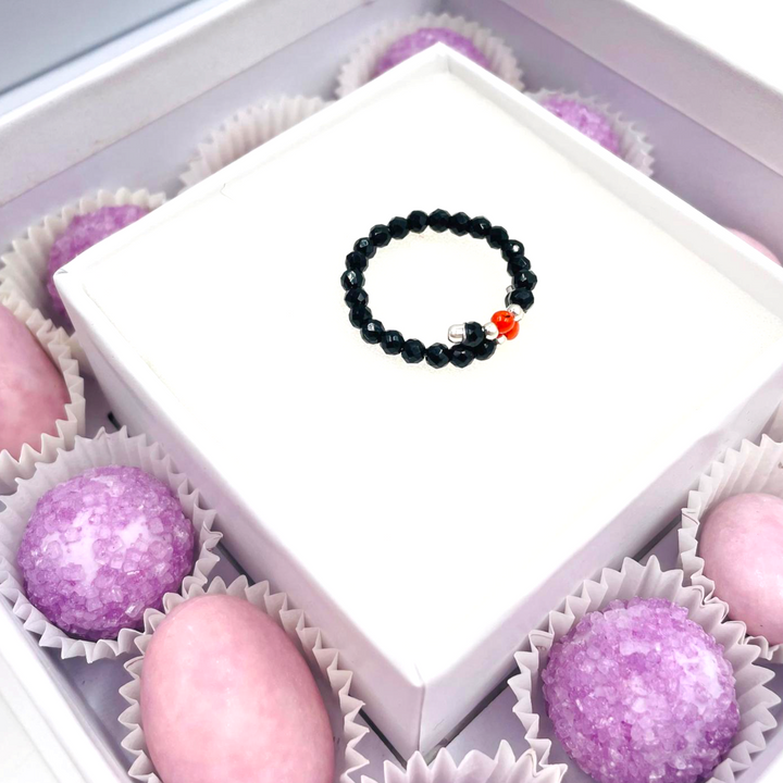 Wedding favor - communion favor - baptism favor - graduation favor - coral and agate one-strand ring