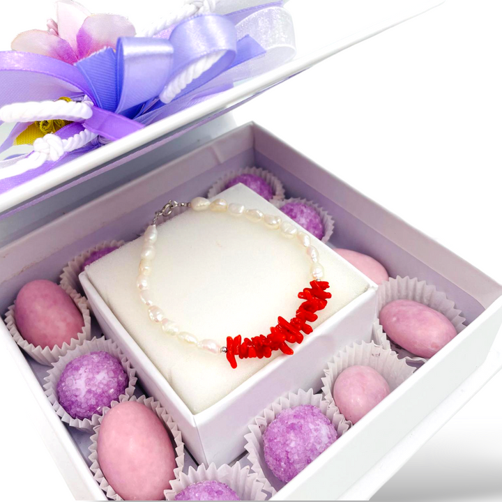 Wedding favor - communion favor - baptism favor - graduation favor - coral bracelets