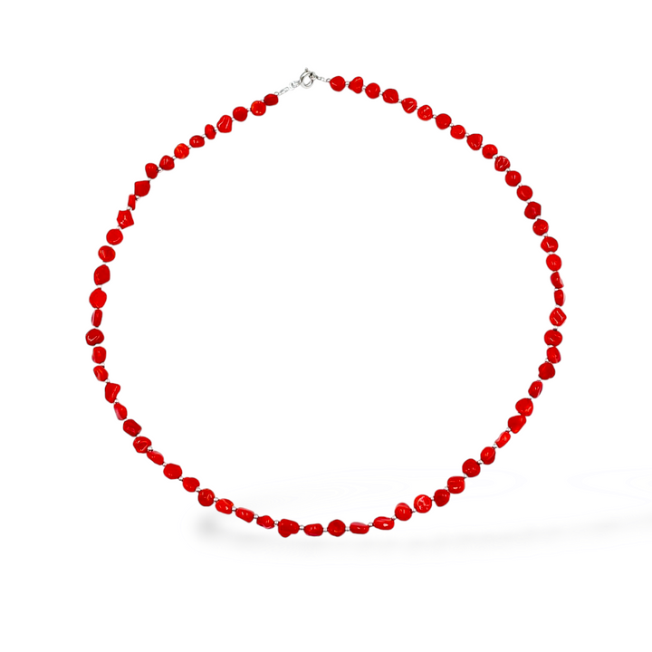 Collana da uomo in corallo rosso montato su argento Lucia Vitiello Gioielli di Napoli