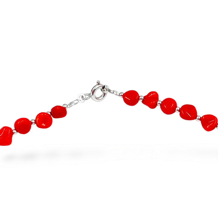 Collana da uomo in corallo rosso montato su argento Lucia Vitiello Gioielli di Napoli