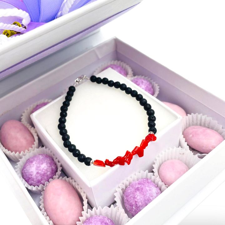 Wedding favor - communion favor - baptism favor - graduation favor - coral and agate bracelet