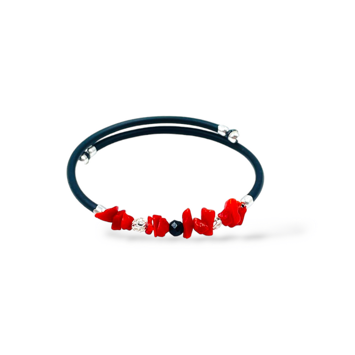 END OF COLLECTION - Coral bracelet - turquoise paste
