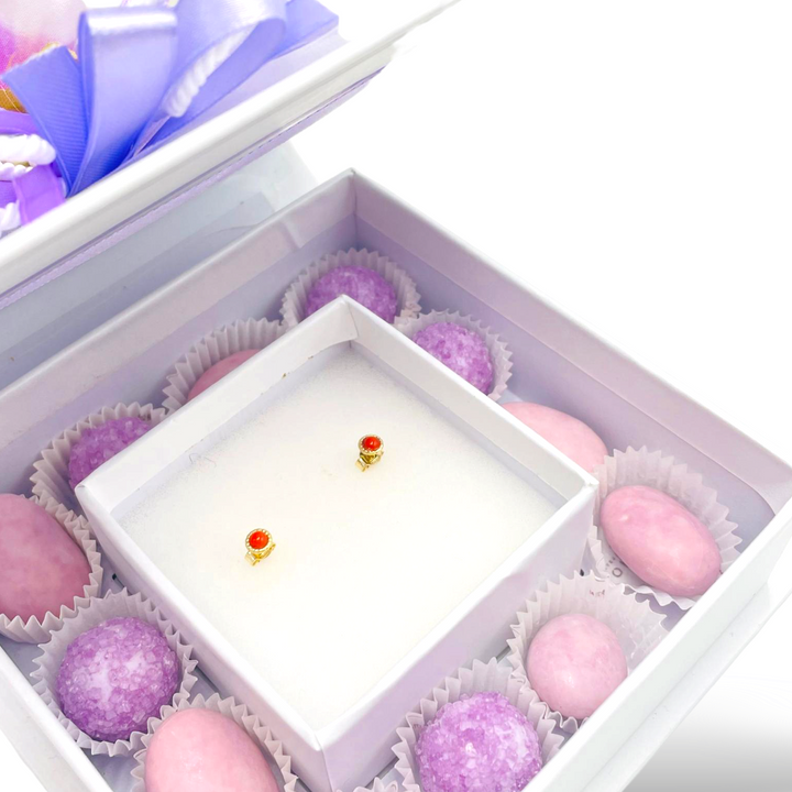 Wedding favor - communion favor - baptism favor - graduation favor - coral earrings mounted on silver