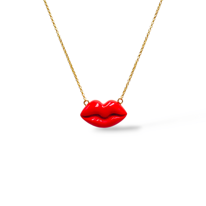 Idea regalo san valentino - Collana bacio in pasta di corallo, di lapis, di turchese, di ametista, di malachite.