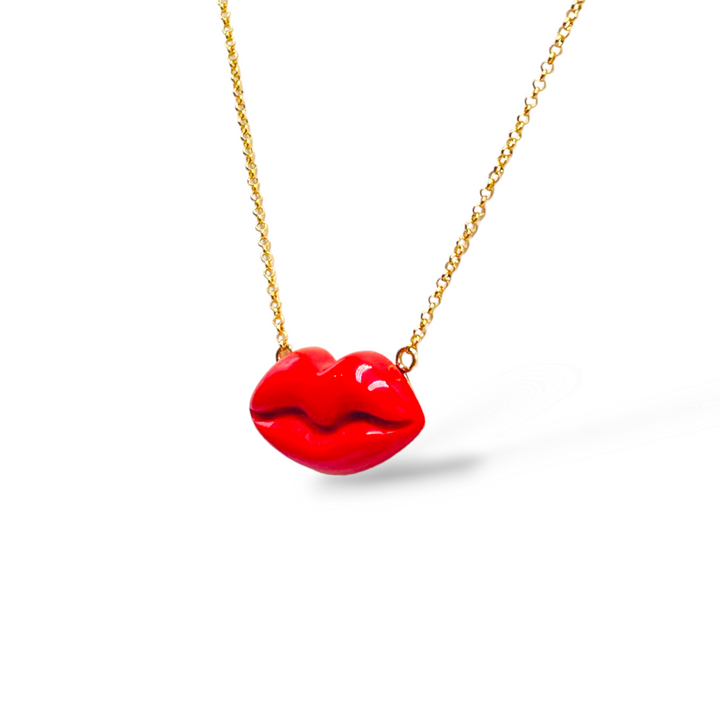 Idea regalo san valentino - Collana bacio in pasta di corallo, di lapis, di turchese, di ametista, di malachite.