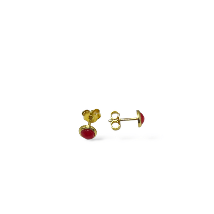 END OF COLLECTION - Coral bead earrings mounted on silver